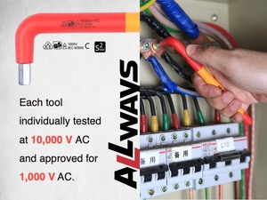 ประแจแอลหุ้มฉนวนมาตรฐานอุตสาหกรรม ALLWAYSTOOLS 1000v สำหรับสกรู TX เครื่องมือช่างมืออาชีพ VDE รองรับ OEM - Product Image 2