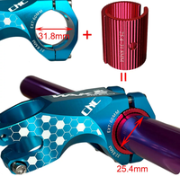 Entretoise de potence de guidon en aluminium usinée sur mesure, réducteur de 25,4 mm à 31,8 mm, adaptateur d'espacement pour vélo, potence courte