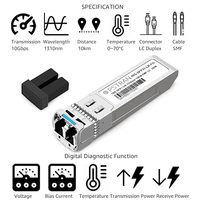 Transceiver SFP XCR 10G SFP-1.25G-LC 10GBase-LR Duplex LC SMF Module Optique (Laiton) pour Mellanox MMA2L20-AR 1310nm DDM 10km