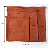 Sac à poussière en tissu de velours suédé recyclé, sac à cordon personnalisé pour sac à main, grand sac de luxe avec logo personnalisé pour l'emballage de sac de marque BG01