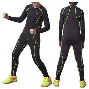 Ensembles de compression unisexe de haute qualité pour l'entraînement de gym Nouveau design de vêtements de yoga pour enfants adultes Confortable Respirant Solide Plus Size - Product Image 1