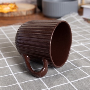 Tazze in ceramica a coste <span class=keywords><strong>HAPPY</strong></span> GO Set di 4 moderne tazze con finitura opaca per tazze da <span class=keywords><strong>caffè</strong></span> e tè in gres resistente - Product Image 3