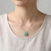 Collier ras-de-cou minimaliste en pierre naturelle artisanale, rhodonite, quartz rose, pendentif en forme de larme, plaqué or 18 carats, acier inoxydable