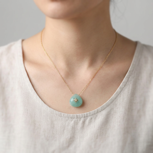 Collar Gargantilla con Colgante de Piedra Natural Hecha a Mano, Rodonita y Cuarzo Rosa <span class=keywords><strong>en</strong></span> Forma de Lágrima, Joyería Minimalista de Acero Inoxidable Chapado <span class=keywords><strong>en</strong></span> Oro de 18k - Product Image 6