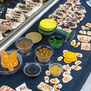 Tại gói nhựa dùng một lần nước tương tiêu giấm xô 90mm dính liền thành phần bát nắp gia vị hộp cho nhà hàng - Product Image 3