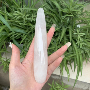 Nuovi Arrivi: Bacchetta Yoni in Quarzo Rosa Naturale e Avventurina Verde, Cristallo per Massaggi, Dildo in Pietra Vera Levigata per Donne - Product Image 3