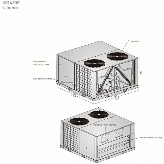 Midea 5/7/15/20/25 Ton Inverter Rooftop Air Conditioner