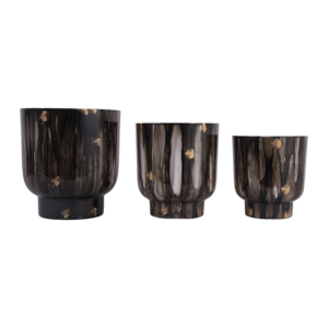 Set di 3 vasi da fiori ispirati al marmo per interni ed esterni, decorazione per la casa, vasi contemporanei per soggiorno, ingresso, patio. - Product Image 4