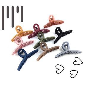 Pinces à cheveux grandes et épaisses en plastique mat, couleurs unies, antidérapantes, pour femmes et filles - Product Image 1