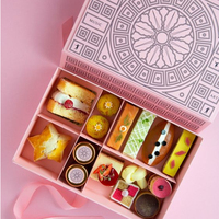 Boîtes d'emballage personnalisées avec logo imprimé pour gâteaux de l'après-midi, cupcakes, beignets, macarons, biscuits, emballages en papier pour le petit-déjeuner