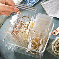 Vente en gros de PVC recyclable transparent, fermeture éclair, épaissi, anti-oxydation, étanche, pour le stockage de bijoux, de jade, de cadres photo, de gravures