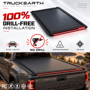 Couverture de benne rigide rétractable à LED pour Toyota Tacoma Double Cab, pour benne de 5 pieds, en alliage d'aluminium - Product Image 1