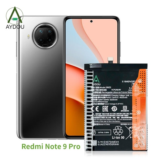 High Capacity Replacement for Redmi K70 K70 Ultra K60 BN53 Redmi Note 9 Pro 5020mAh Black in Stock Li-ion Made in China