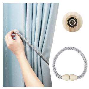 Fermacorda Magnetico Design 2025 per <span class=keywords><strong>Tende</strong></span> Bohémien, Decorazione Casa con <span class=keywords><strong>Perline</strong></span> in <span class=keywords><strong>Legno</strong></span> - Product Image 2