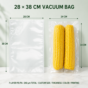 Confezione Intera di <span class=keywords><strong>Pannocchie</strong></span> di Mais Dolce 28x38cm, Sacchetto Sottovuoto per Alimenti, Adatto al Congelatore, per Produttori di Alimenti, Catering, Forniture all'Ingrosso, Dimensioni Personalizzabili - Product Image 1