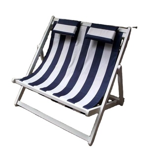 Chaise longue pliante en bois à double assise pour la plage ou la terrasse Chaise de plage confortable pour 2 <span class=keywords><strong>personnes</strong></span> - Product Image 3