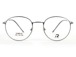 Lunettes de vue unisexes rétro de forme ronde avec branches ultra-fines et logo personnalisé en métal - Product Image 2