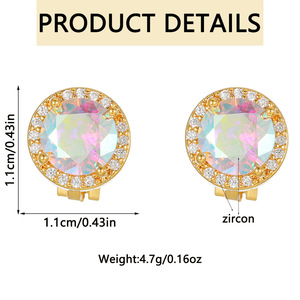Wholesale Trendy Iced Out Zircon <strong>Clip</strong> <strong>On</strong> <strong>Earrings</strong> Non Pierced <strong>Earring</strong> Jewelry For Kids Girls <strong>Women</strong> Men - Product Image 2