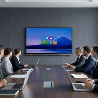 Oferta: Pizarra Interactiva Digital 4K con Amplificador Magnético de Vidrio Nuevo para Conferencias, con Soporte de Exhibición de Menús