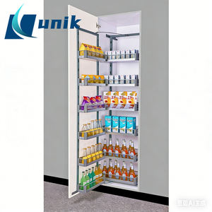 Meuble de rangement coulissant de <span class=keywords><strong>cuisine</strong></span> de haute qualité à 6 niveaux en alliage d'aluminium et verre chromé avec paniers et quincaillerie - Product Image 6