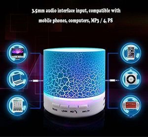 ลำโพงไร้สายอัจฉริยะแบบพกพาขนาดเล็กพร้อมไฟ LED ราคาโรงงานถูกที่สุด รองรับวิทยุ FM - Product Image 2