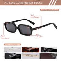 Lunettes de soleil polarisées rectangulaires vintage pour hommes et femmes, monture fine en acétate, style rétro, vente en gros