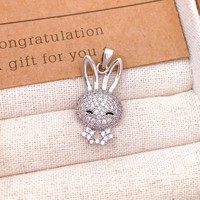 Collier pendentif lapin et chaton mignons de dessin animé, design de niche, accessoires de vente en gros en dropshipping
