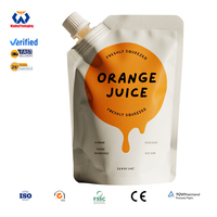 Op maat gemaakte logo OEM fabriek voedselveilige ingebouwde rietjes Doypack PET aluminiumfolie sap spuitmond verpakking zak digitale print