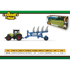 Modèle de <span class=keywords><strong>tracteur</strong></span> agricole en plastique <span class=keywords><strong>John</strong></span> & Deered à friction 1/32 avec charrue - Product Image 3