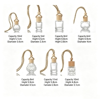 Bouteille vide suspendue en verre pour diffuseur d'huiles essentielles 5ml 8ml 10ml avec couvercle en bois, sérigraphie, parfum de voiture pomme, désodorisant