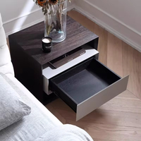 Table de chevet de luxe pour chambre à coucher, style nordique simple et minimaliste, avec tiroir de rangement, panneau solide, extensible, de haute qualité, appartements