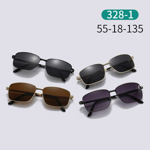 Sunglasses <b>Square</b> Metal <b>Frame</b> <b>Gold</b> UV400 Protection For Men Driving And Outdoor Use - Product Image 3