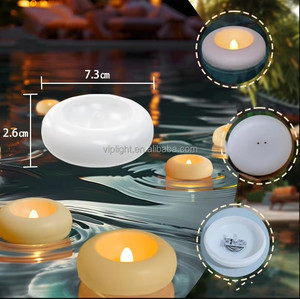 Flammenlose <span class=keywords><strong>LED</strong></span>-Kerzen Romantisches Nachtlicht Teelicht Schwimmende Wasserkerze Schwimmbad-Dekoration für Hochzeit & Party - Product Image 3
