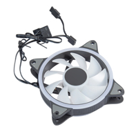 Ventilateur LED RGB 12 cm avec double interface 4 broches PWM, ventilateur de refroidissement PC à haut débit d'air pour ordinateur de bureau