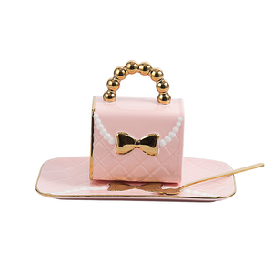 Ensemble de tasses à café en porcelaine rétro faites à la main en forme de nœud, avec plateau et cuillère, motif rustique japonais, luxe léger haut de gamme, compatible lave-vaisselle/micro-ondes - Product Image 5