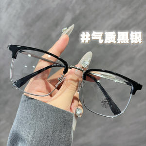 Monture de lunettes rectangulaire demi-cerclée Xiaohongshu, tendance mode unisexe, verres PC 31158 - Product Image 3