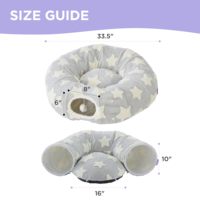 Lit tunnel pour chat Starmoon, pour chat d'intérieur, jouets tunnel en forme de beignet pour chats petits et grands, avec coussin circulaire lavable