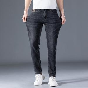 अनुकूलित विंटेज पुरुषों की डेनिम पैंट 100% सूती नरम सीधे पैर सादे रंग से बुना हुआ कस्टम डिजाइन धोया तकनीकी - Product Image 3