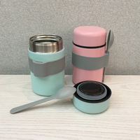 Boîte à lunch isotherme portable en acier inoxydable à double paroi de 500 ml, anti-fuite, sans BPA, avec cuillère, pour aliments chauds, idéale pour le camping