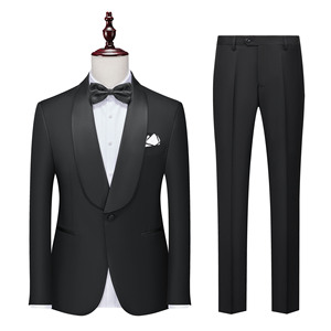 Completo Casual da <span class=keywords><strong>Uomo</strong></span>, Elegante Abbigliamento Business 4 Pezzi (Giacca + Pantaloni + Papillon + Foulard da Petto) - Product Image 1
