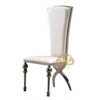 Chaise Chiavari de luxe pour hôtels, banquets, mariages, chaise de mariage à dossier haut en acier inoxydable