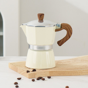 Cafetera Moka Italiana Clásica de Aluminio para Estufa, Espresso Mokapot Italy Custom Express Top, Color Blanco - Product Image 1