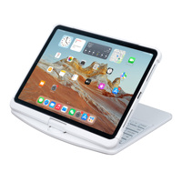Keyboard ajaib rotasi 180/360 derajat transparan, Keyboard nirkabel 7RGB dengan layar LCD lampu latar 10.9 inci 12.9 inci untuk iPad