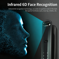 Serrure de porte intelligente à reconnaissance faciale 3D automatique Tuya, empreinte digitale 3D, mot de passe, carte-clé et interphone vidéo