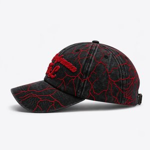 Wholesale Custom Logo Raw Edge Applique <b>Flat</b> Embroidery Washed Heavy Denim 6 Panel Baseball Cap Vintage Dad <b>Hat</b> Manufacturer - Product Image 4