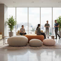 Chaise en fibre de verre moderne en forme de galet pour salon et décoration intérieure de centre commercial