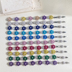 Bracelet tendance en cristal de zircon coloré avec motif floral, collection Rêve de Nuit d'Été, vente en gros d'usine, personnalisable - Product Image 1