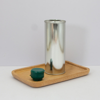 Boîtes en acier rondes vides avec bouchon en plastique pour l'emballage d'huile d'olive, contenants métalliques de qualité alimentaire avec logo personnalisé imprimé