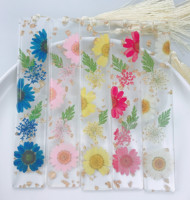 Marcapáginas Acrílicos Promocionales Ecológicos Modernos con Flores Secas, Borlas de Colores Mezclados, Impresión Digital, para Mujeres, Niños, Navidad