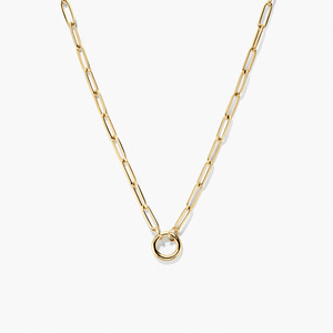 Minimalistische 18k Vergoldete Halskette Edelstahl O-Verschluss Federringverschluss Büroklammer-Kette DIY Kettenhalskette - Product Image 5